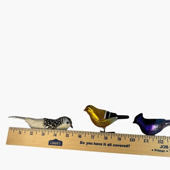 Vintage 2 Glass 1 foam Christmas Birds clip-On Bird - Lot Of 3- Nice Cond! - Picture 3 of 12